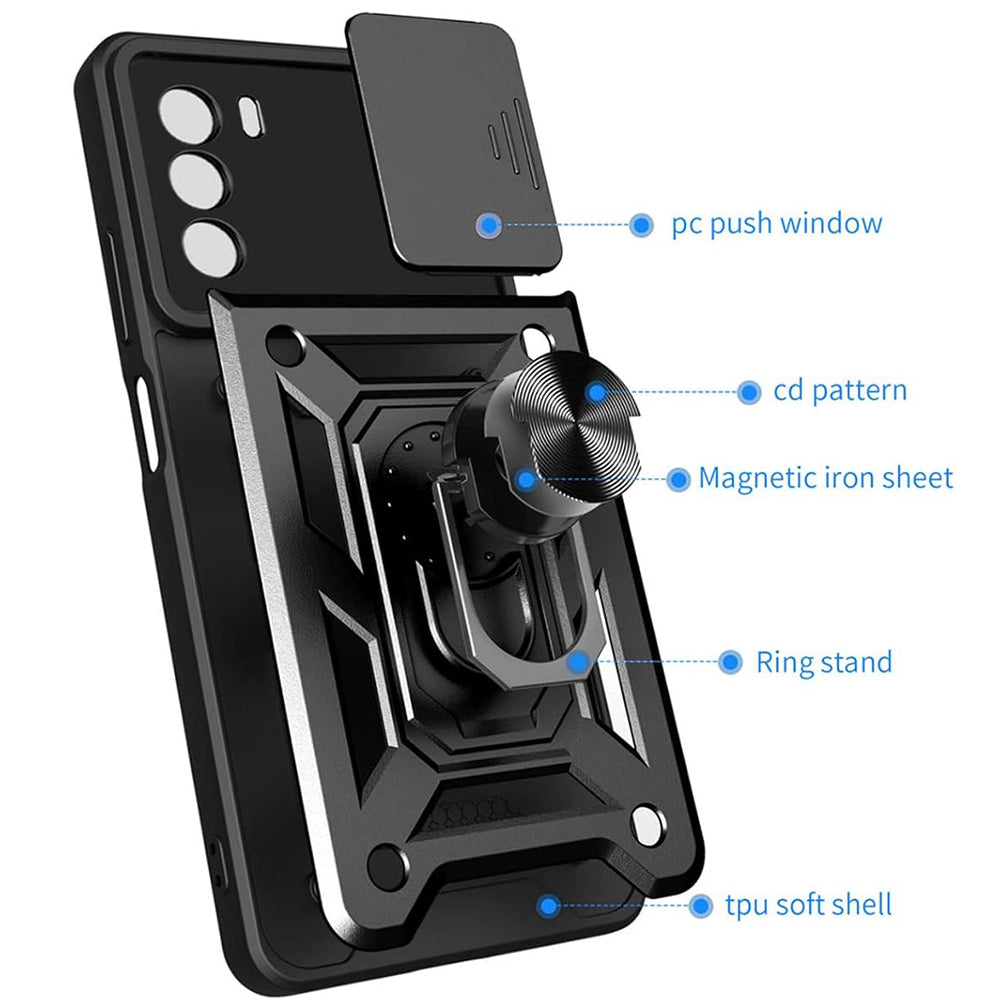 Custodia per Motorola Moto G62 5G, Techsuit, CamShield, Nera