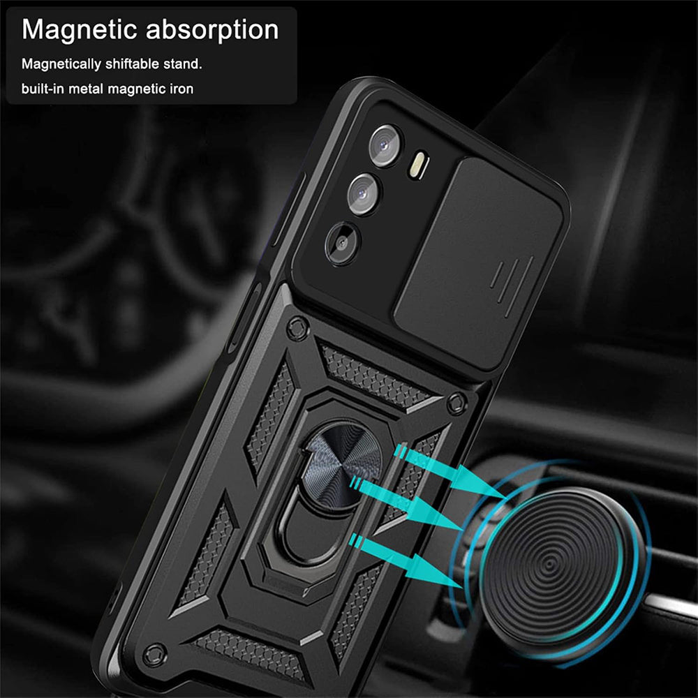 Custodia per Motorola Moto G62 5G, Techsuit, CamShield, Nera