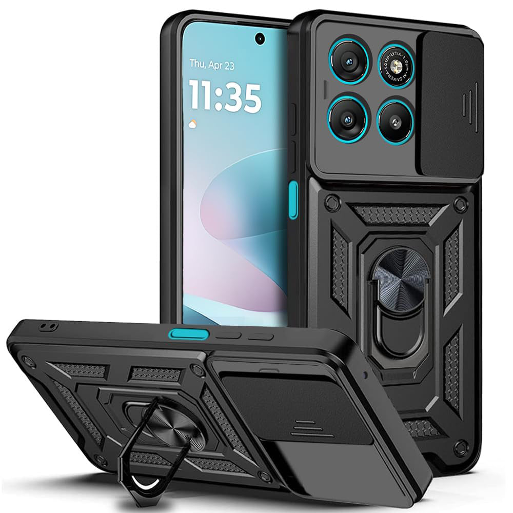 Custodia per Motorola Moto G67 Power / G57 Power, Techsuit, CamShield, Nera