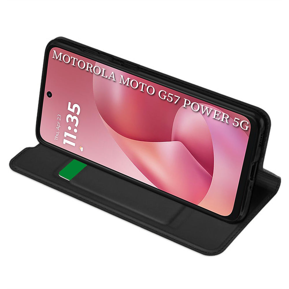 Custodia per Motorola Moto G67 Power / G57 Power, Techsuit, Magskin Book, Nera