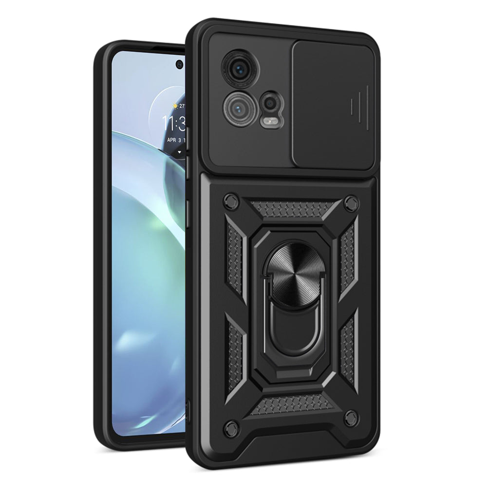 Custodia per Motorola Moto G72, Techsuit, CamShield, Nera