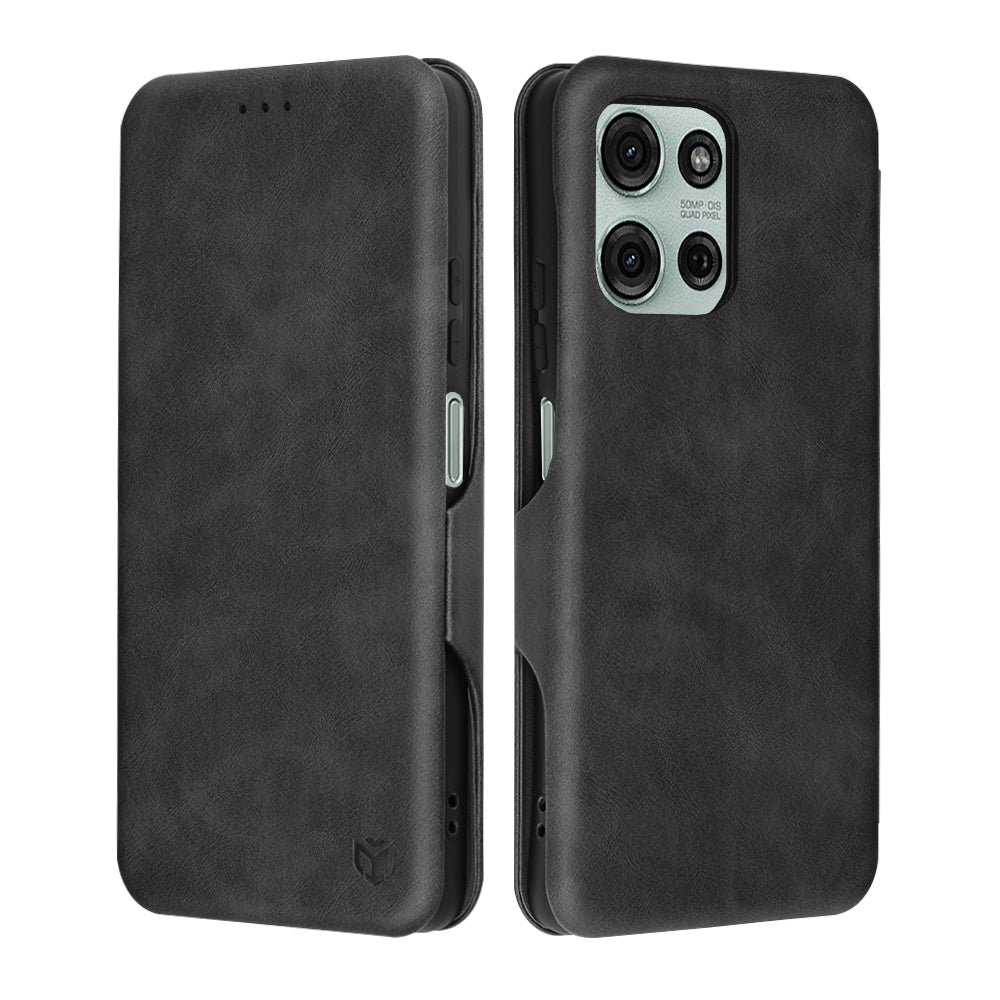 Custodia per Motorola Moto G75, Techsuit, Safe Wallet Plus, Nera