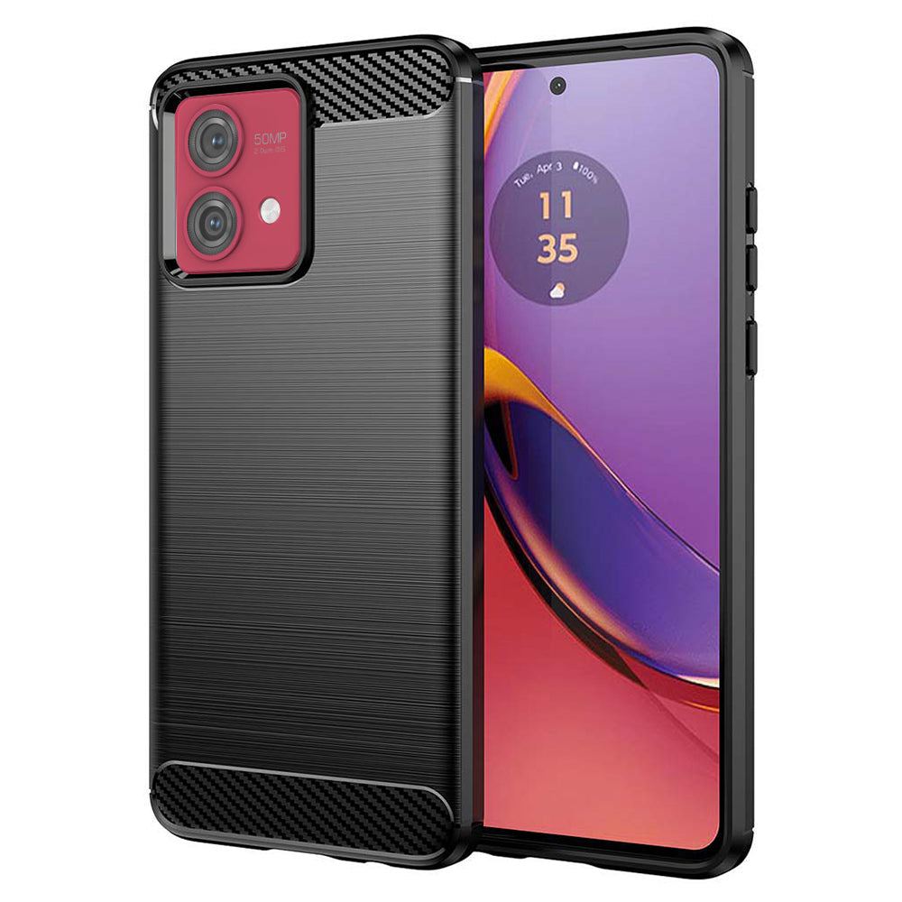 Custodia per Motorola Moto G84, Techsuit, Carbonio, Nera