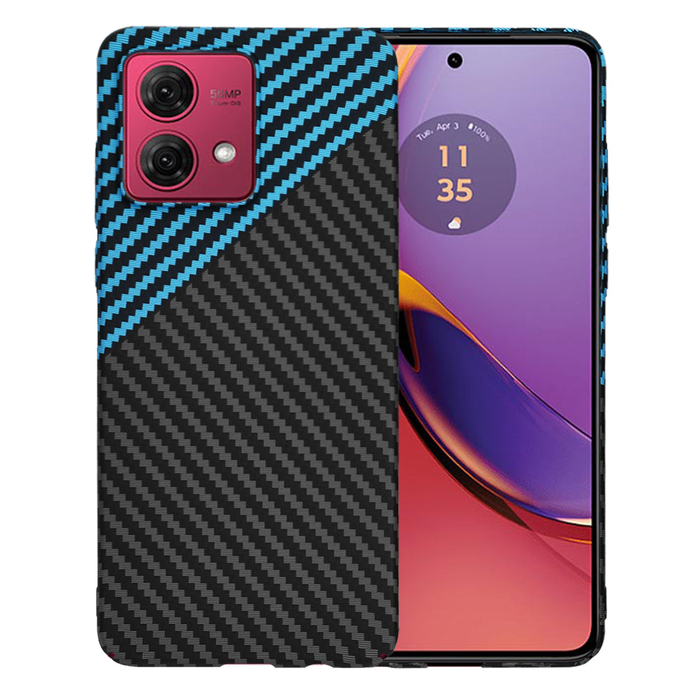 Custodia per Motorola Moto G84, Techsuit, Carbonite FiberShell, Nero Blu