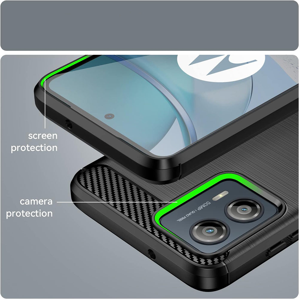 Custodia per Motorola Moto G85, Techsuit, Carbonio, Nera