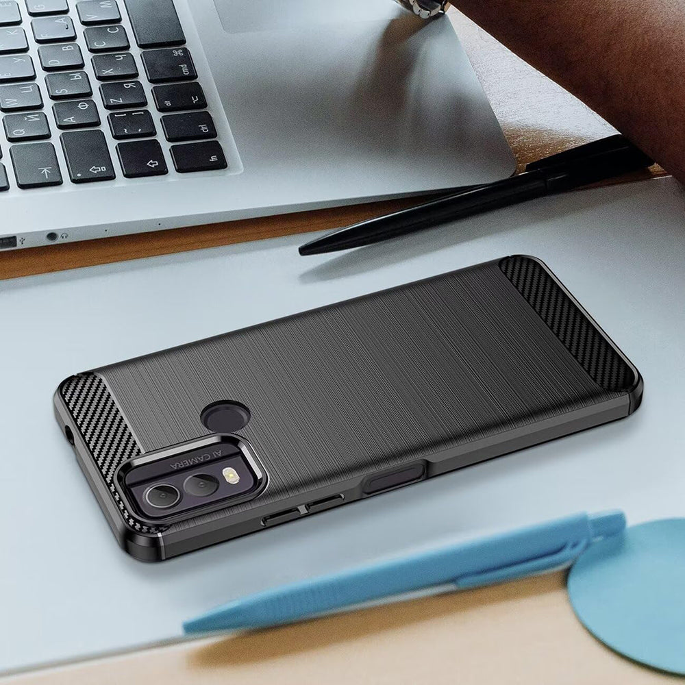 Custodia per Nokia C22, Techsuit, Carbonio, Nera