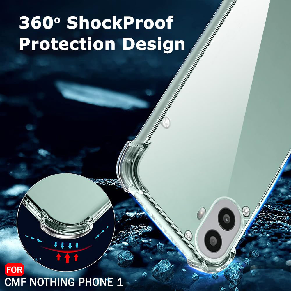 Custodia per Nothing CMF Phone 2 Pro, Techsuit, Shockproof Clear, Trasparente
