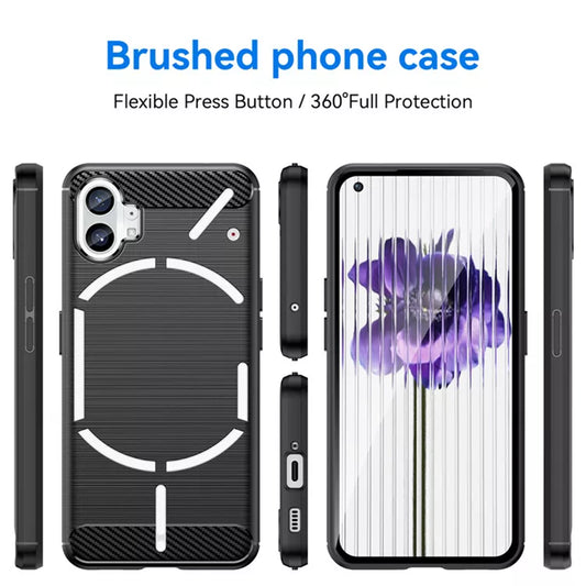 Custodia per Nothing Phone (1), Techsuit, Carbonio, Nera
