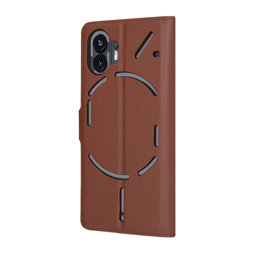 Custodia per Nothing Phone (2), Techsuit, Leather Folio, Marrone