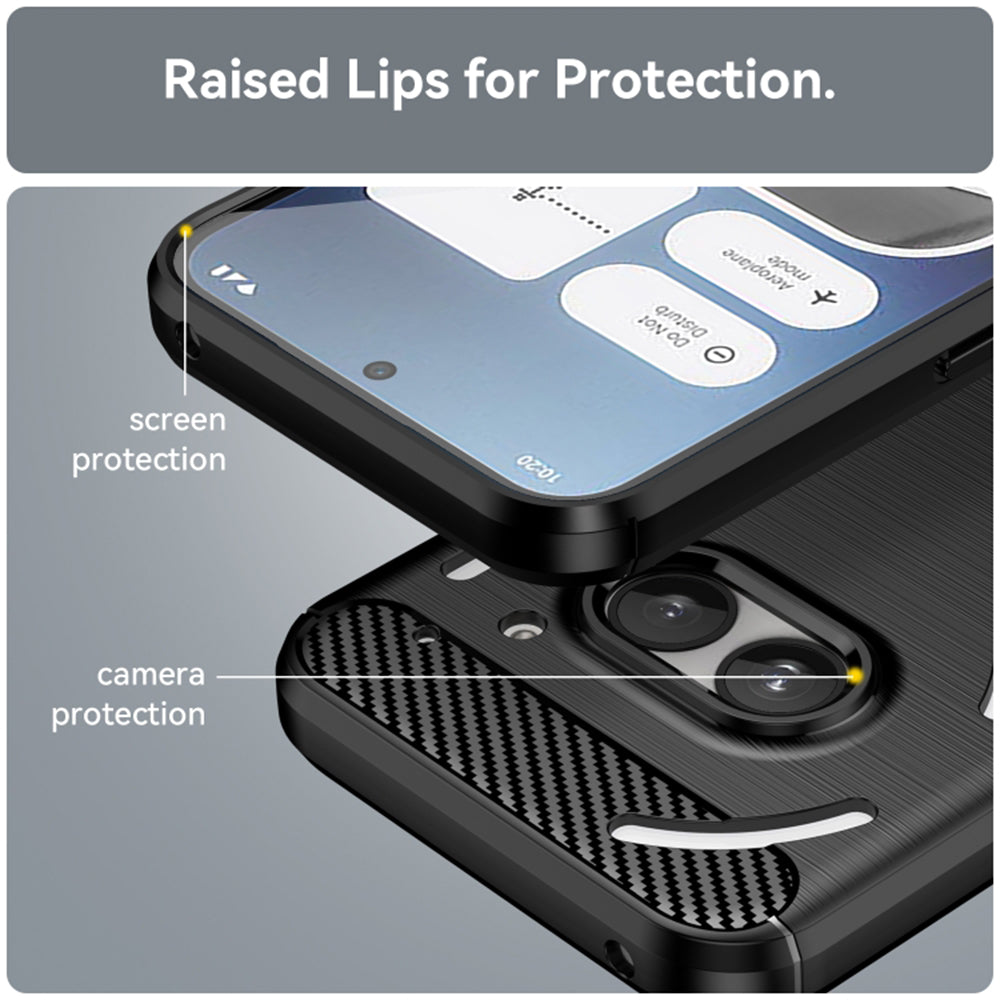 Custodia per Nothing Phone (2a) Plus / Phone (2a), Techsuit, Carbonio, Nera