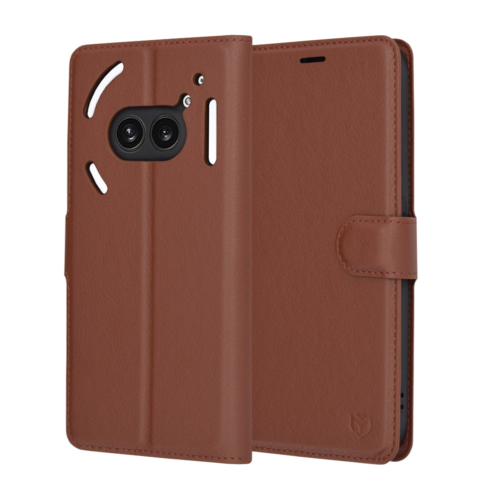 Custodia per Nothing Phone (2a) Plus / Phone (2a), Techsuit, Leather Folio, Marrone