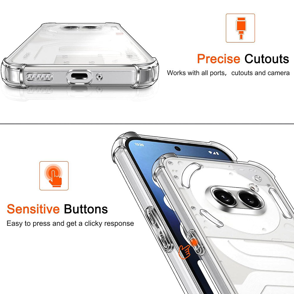 Custodia per Nothing Phone (2a) Plus / Phone (2a), Techsuit, Shockproof Clear, Trasparente