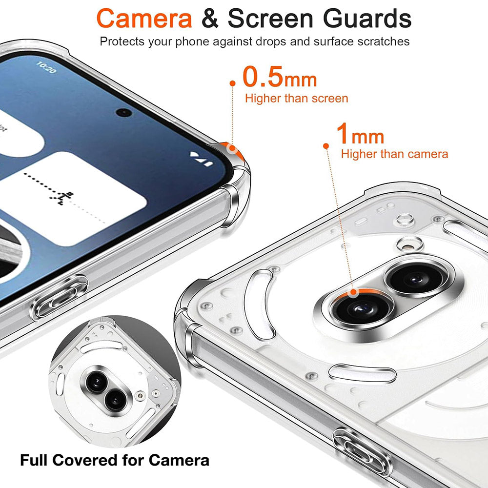 Custodia per Nothing Phone (2a) Plus / Phone (2a), Techsuit, Shockproof Clear, Trasparente