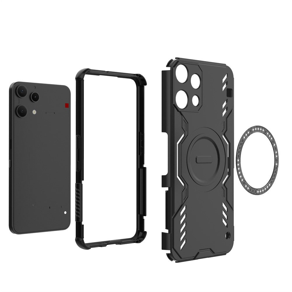 Custodia MagSafe per Nothing Phone (3a) Lite, Techsuit, ArmorMag, Nera