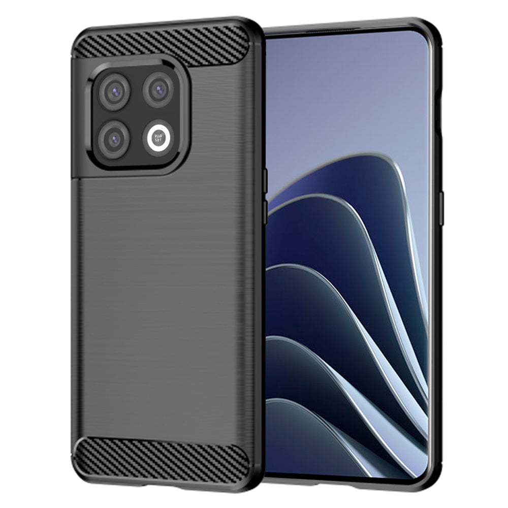 Custodia per OnePlus 10 Pro, Techsuit, Carbonio, Nera