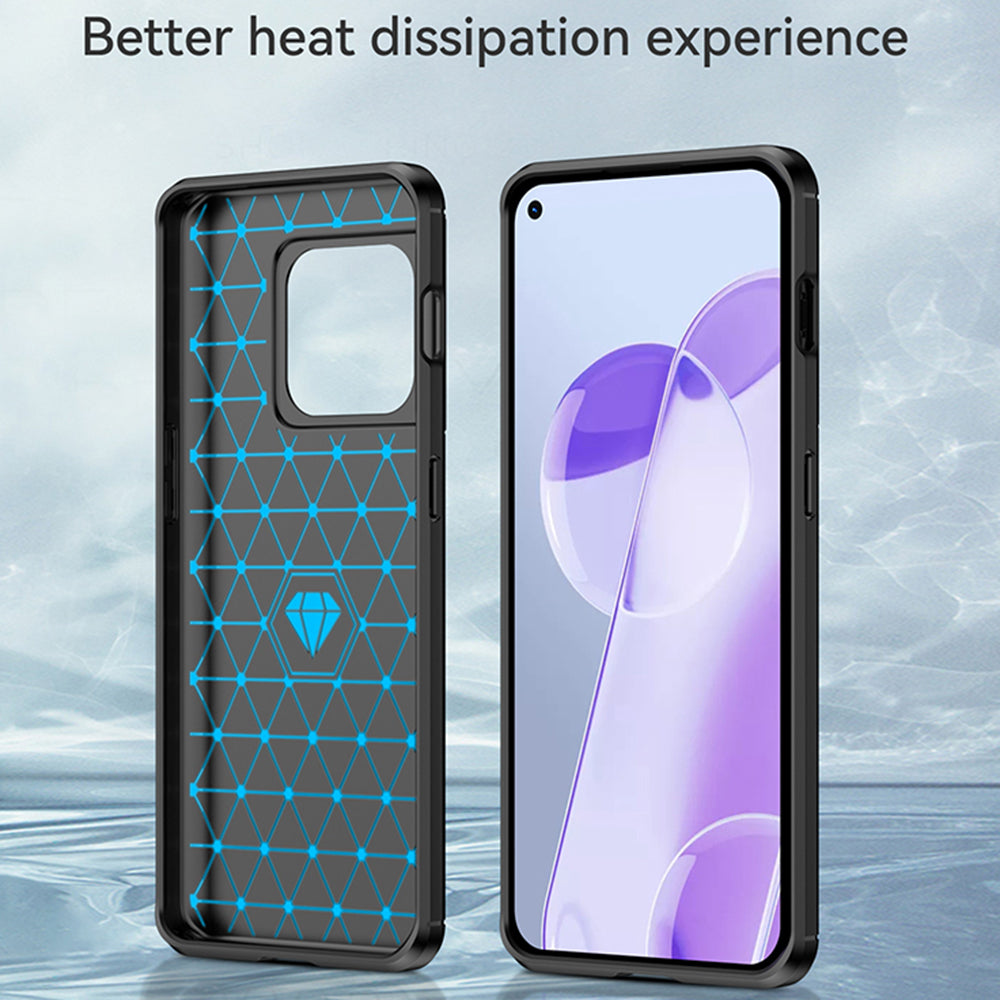Custodia per OnePlus 10 Pro, Techsuit, Carbonio, Nera