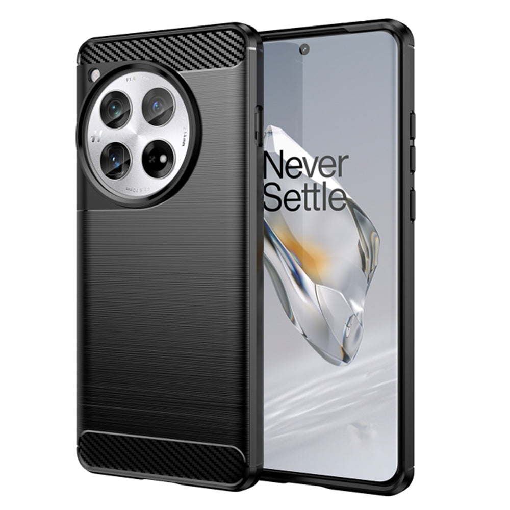 Custodia per OnePlus 12, Techsuit, Carbonio, Nera