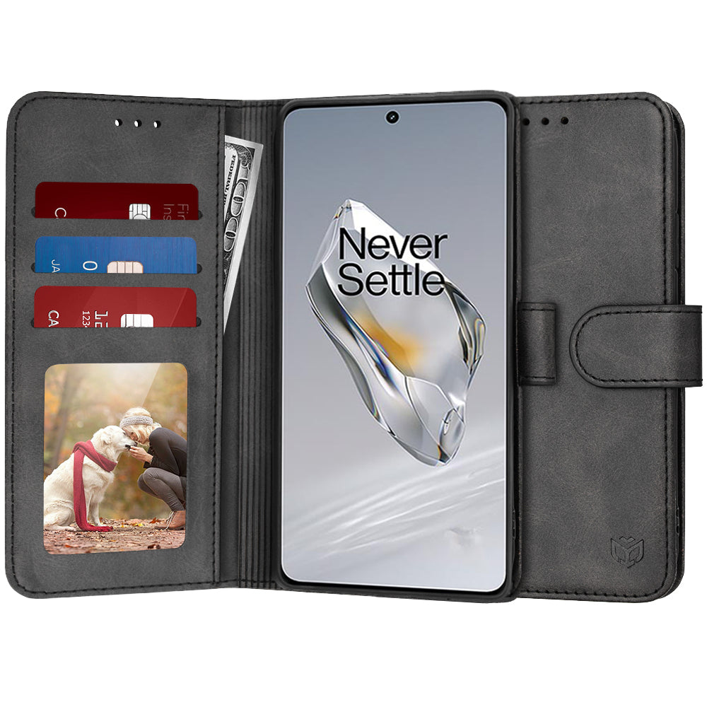 Custodia per OnePlus 12, Techsuit, Diary Book, Nera