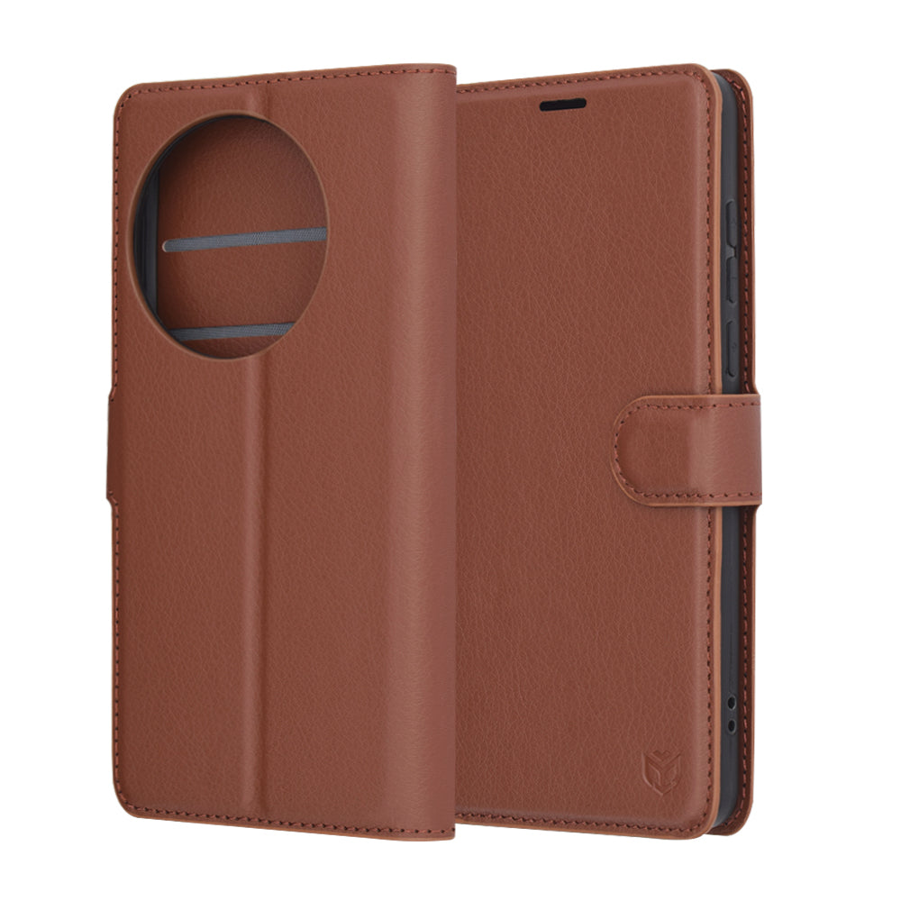 Custodia per OnePlus 13, Techsuit, Leather Folio, Marrone