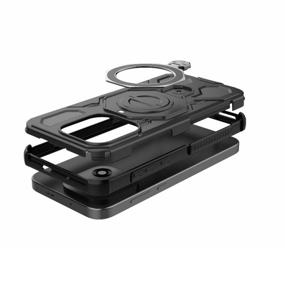 Custodia per OnePlus 15, Techsuit, Carbon Shield Pro, Nera