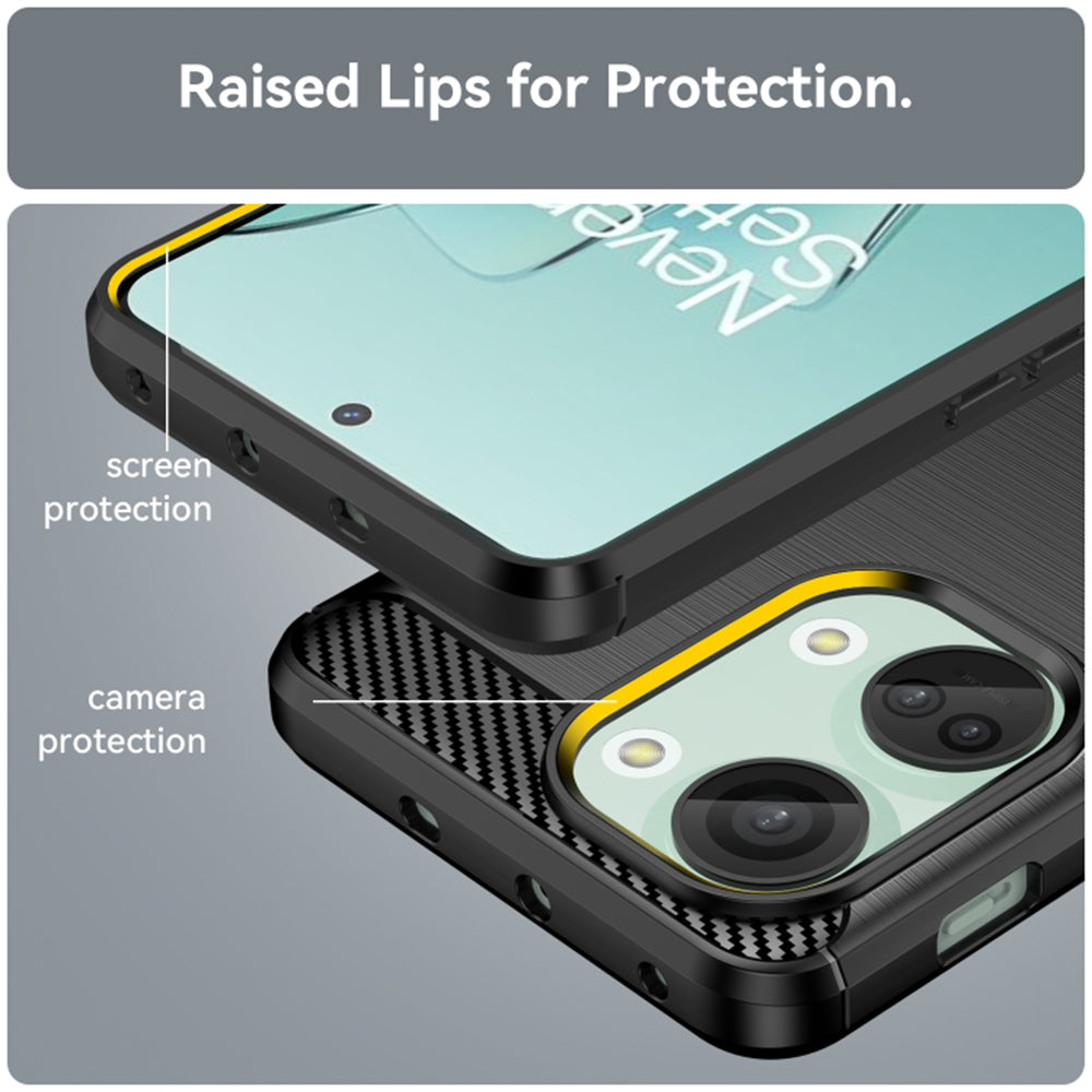 Custodia per OnePlus Nord 3, Techsuit, Carbonio, Nera