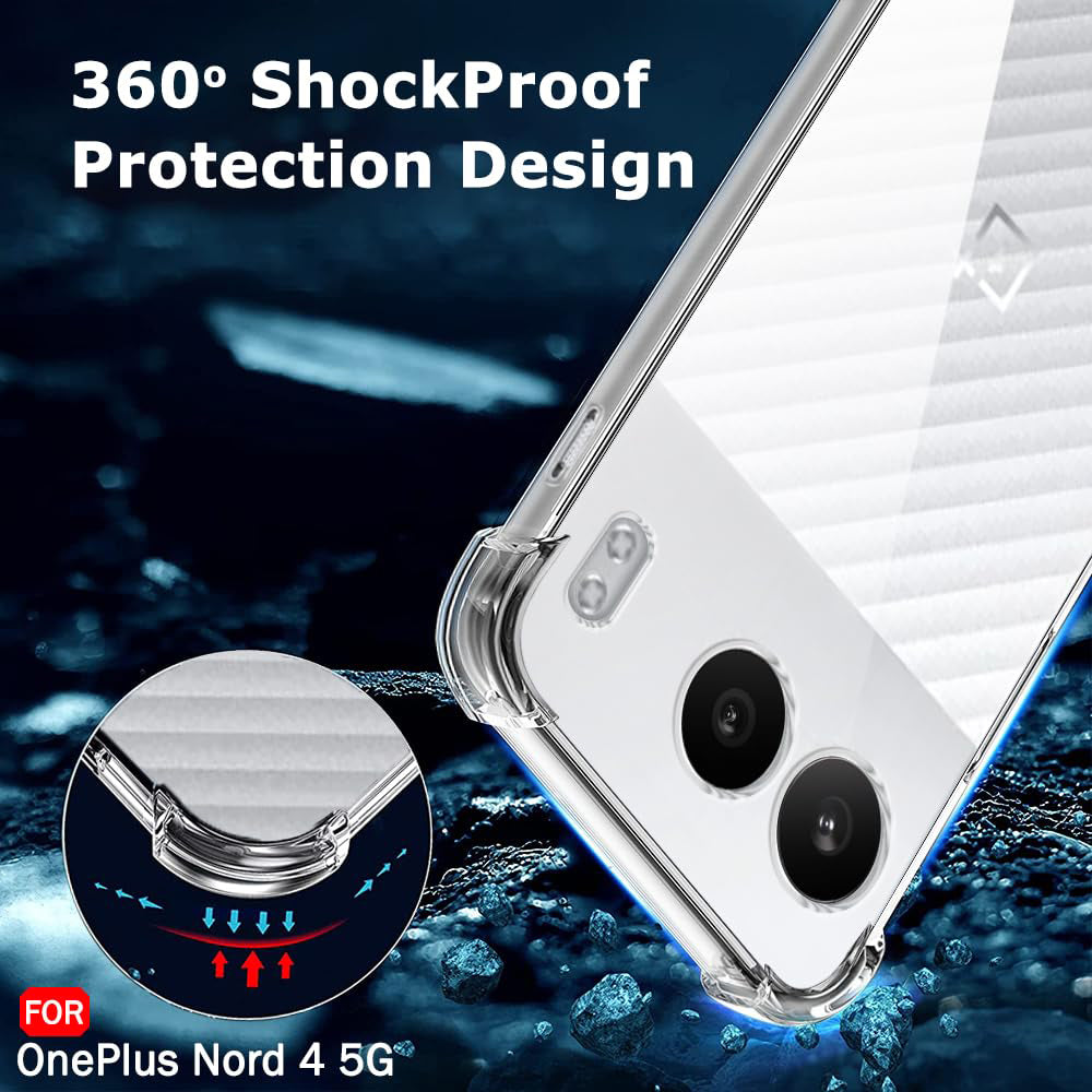 Custodia per OnePlus Nord 4, Techsuit, Shockproof Clear, Trasparente