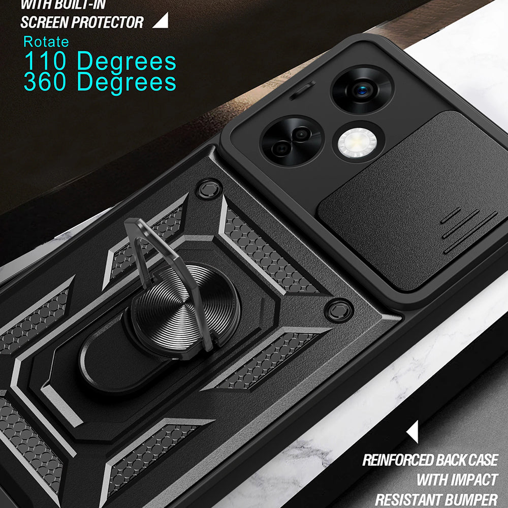 Custodia per OnePlus Nord CE 3 Lite, Techsuit, CamShield, Nera