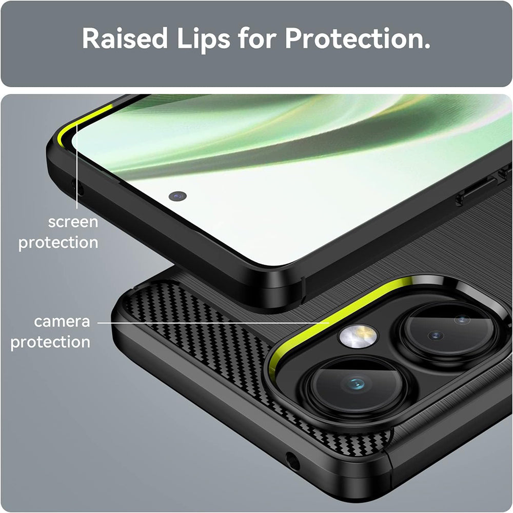 Custodia per OnePlus Nord CE 3 Lite, Techsuit, Carbonio, Nera