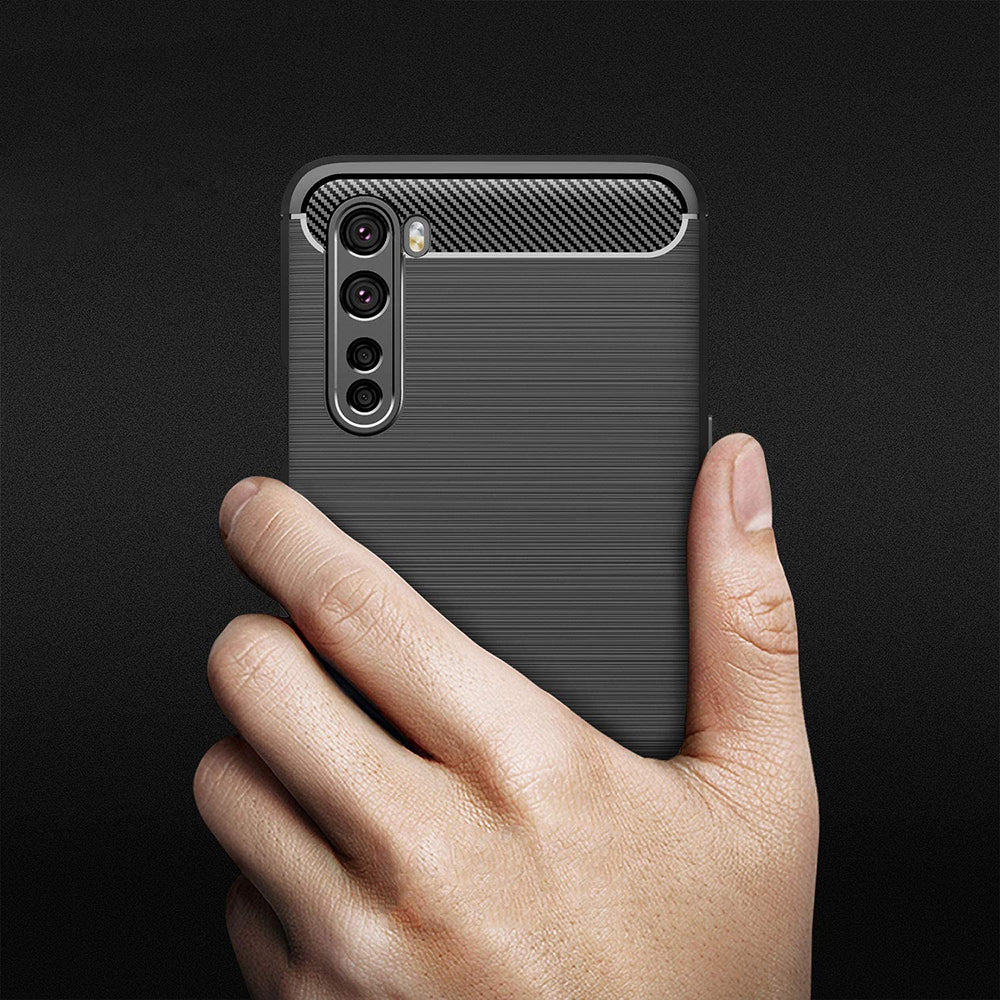 Custodia per OnePlus Nord, Techsuit, Carbonio, Nera