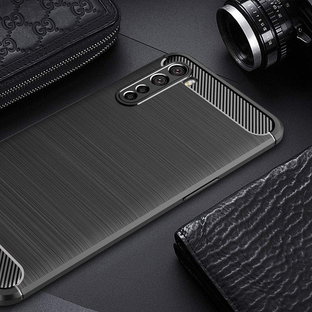 Custodia per OnePlus Nord, Techsuit, Carbonio, Nera