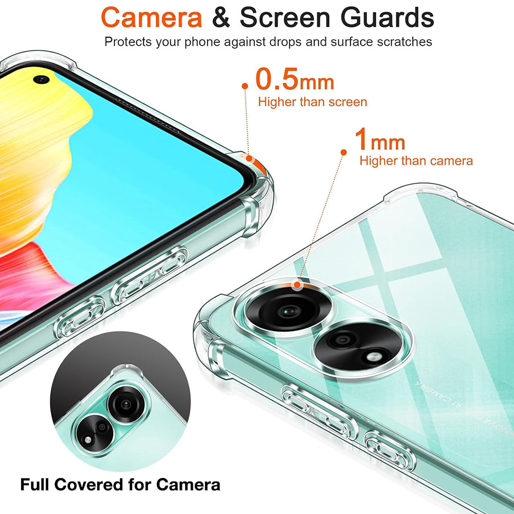 Custodia per Oppo A58 4G, Techsuit, Shockproof Clear, Trasparente