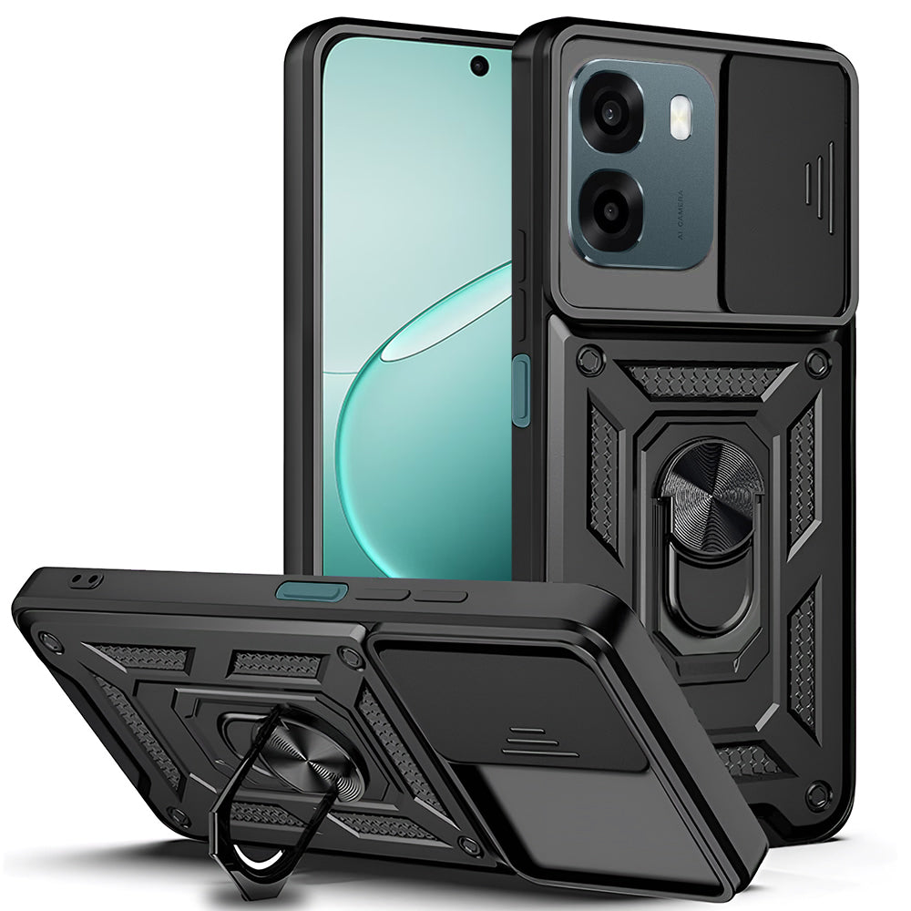 Custodia per Oppo A6 4G, Techsuit, CamShield, Nera