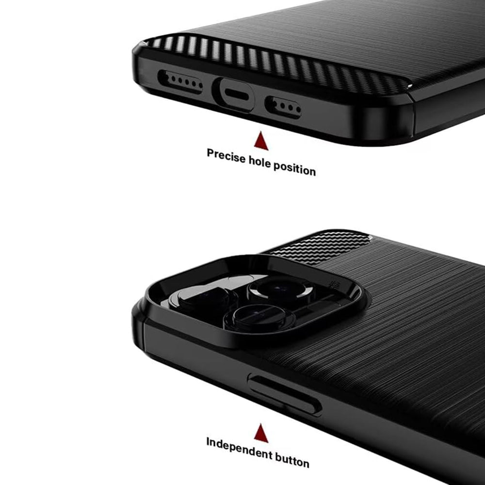 Custodia per Oppo A6 4G, Techsuit, Carbonio, Nera