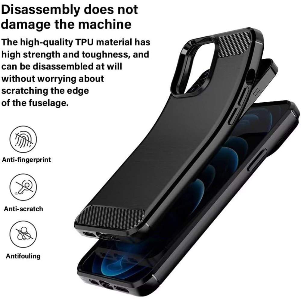 Custodia per Oppo A6 4G, Techsuit, Carbonio, Nera