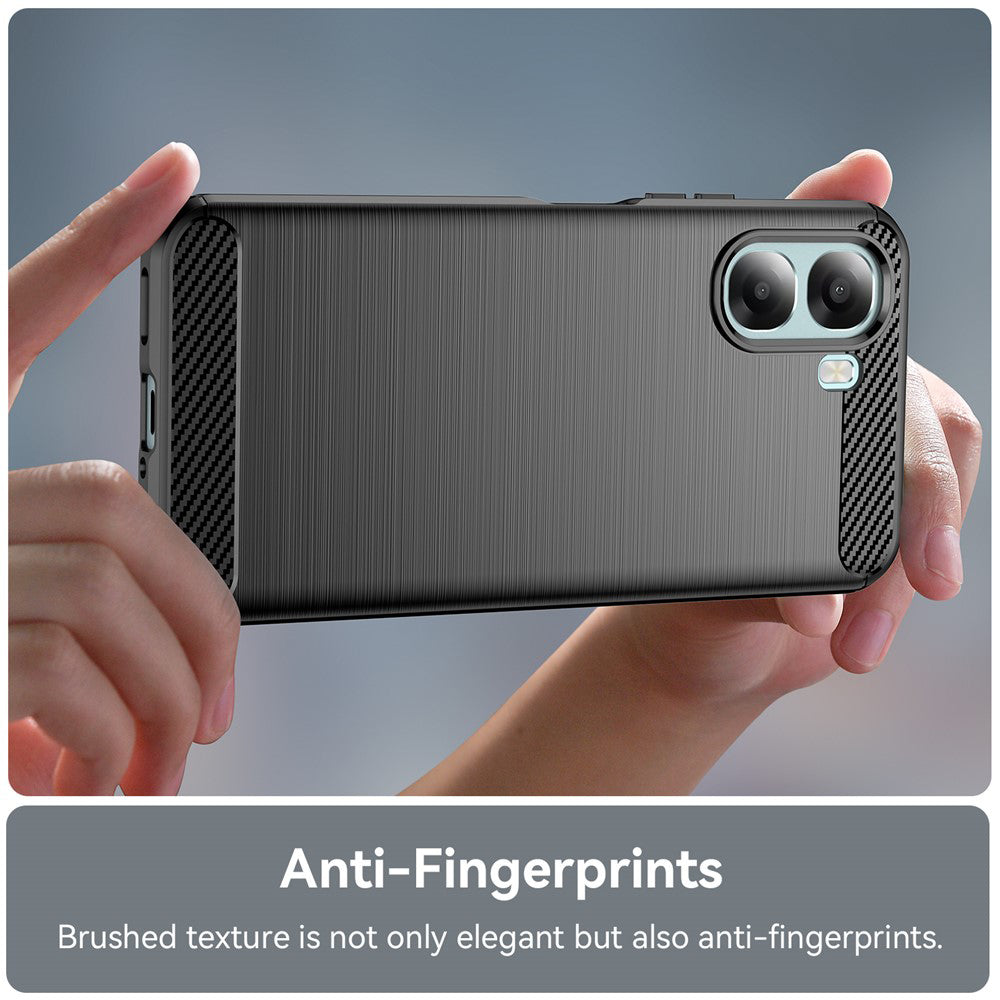 Custodia per Oppo A6x 4G / A6x, Techsuit, Carbonio, Nera
