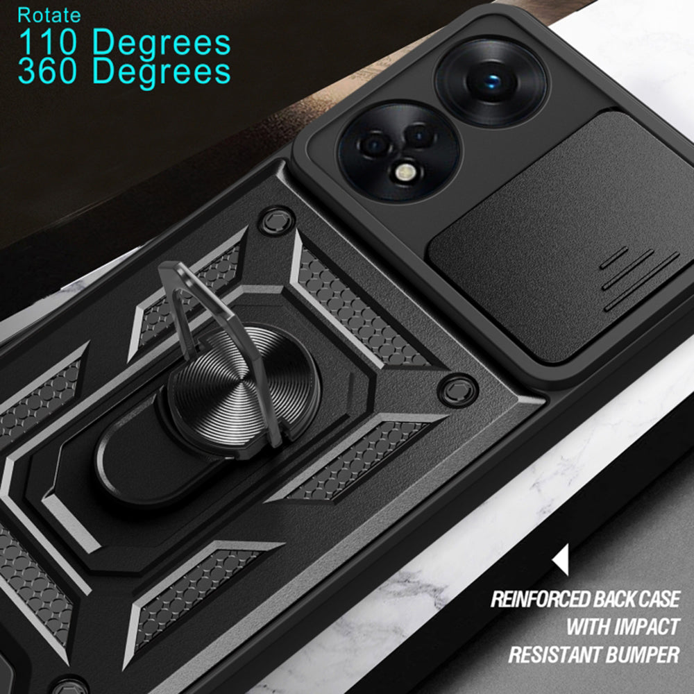 Custodia per Oppo A78 4G, Techsuit, CamShield, Nera