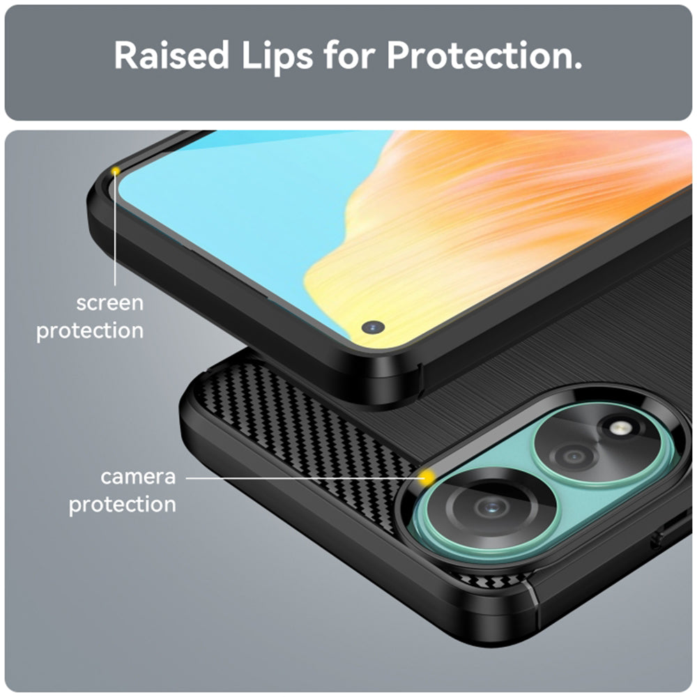 Custodia per Oppo A78 4G, Techsuit, Carbonio, Nera