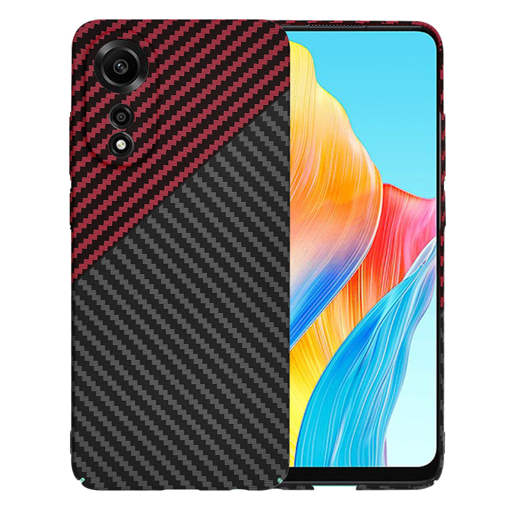 Custodia per Oppo A78 4G, Techsuit, Carbonite FiberShell, Nero Rosso