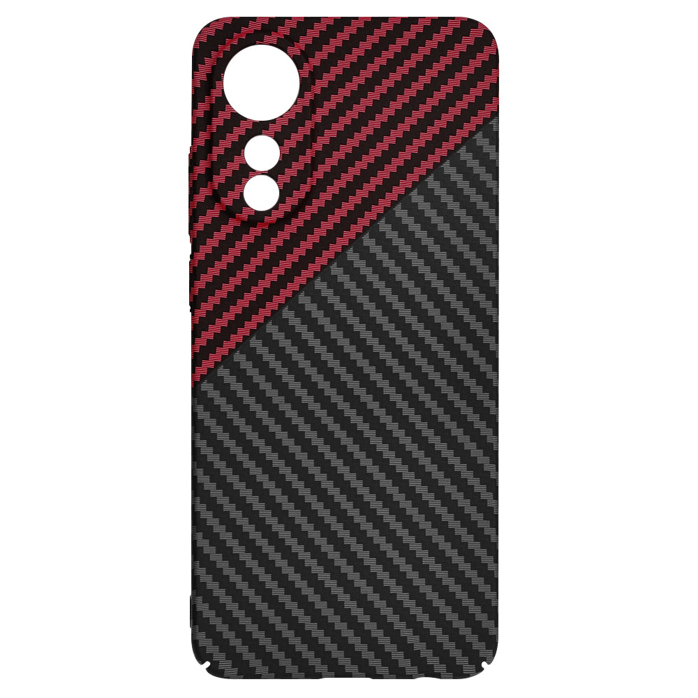 Custodia per Oppo A78 4G, Techsuit, Carbonite FiberShell, Nero Rosso