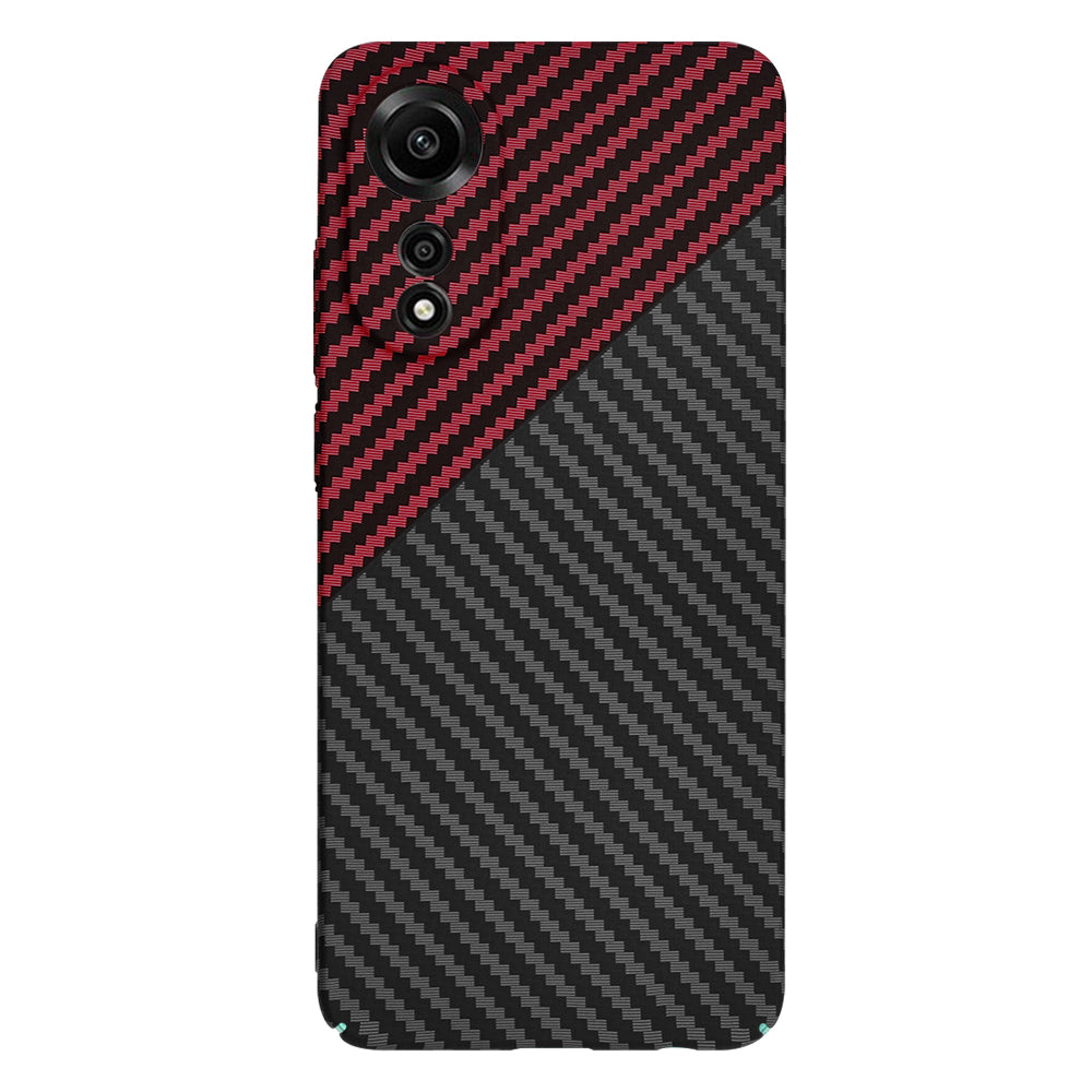 Custodia per Oppo A78 4G, Techsuit, Carbonite FiberShell, Nero Rosso