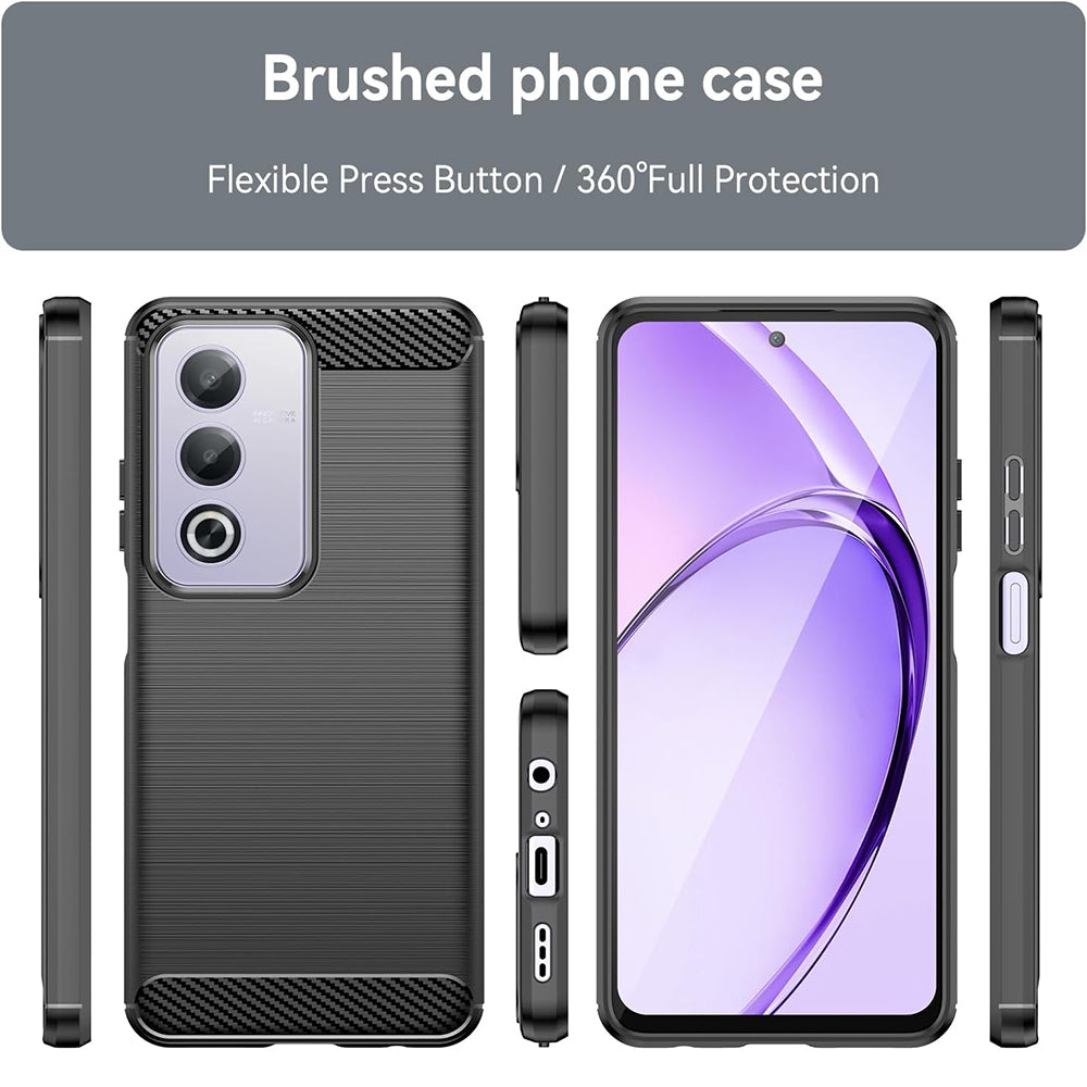 Custodia per Oppo A80, Techsuit, Carbonio, Nera