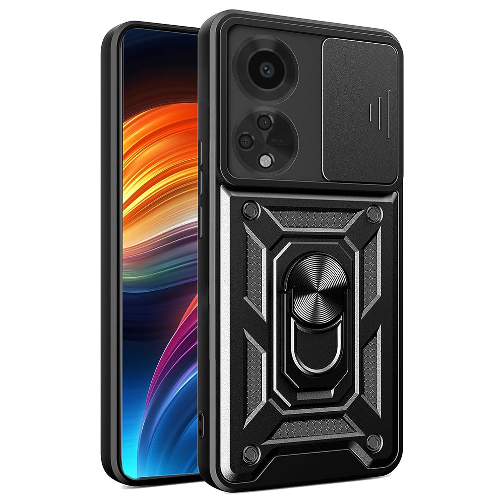 Custodia per Oppo A98, Techsuit, CamShield, Nera