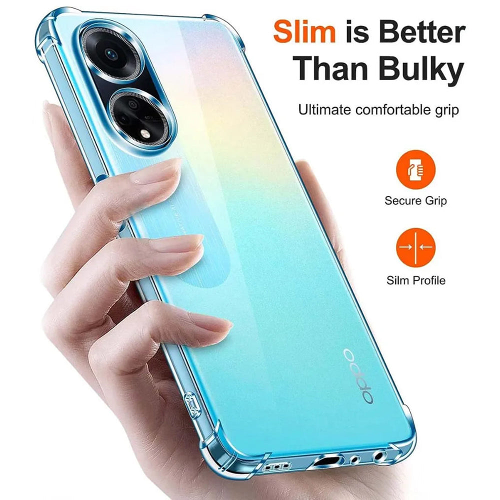 Custodia per Oppo A98, Techsuit, Shockproof Clear, Trasparente