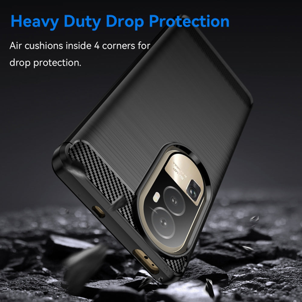 Custodia per Oppo Reno10 / Reno10 Pro, Techsuit, Carbonio, Nera
