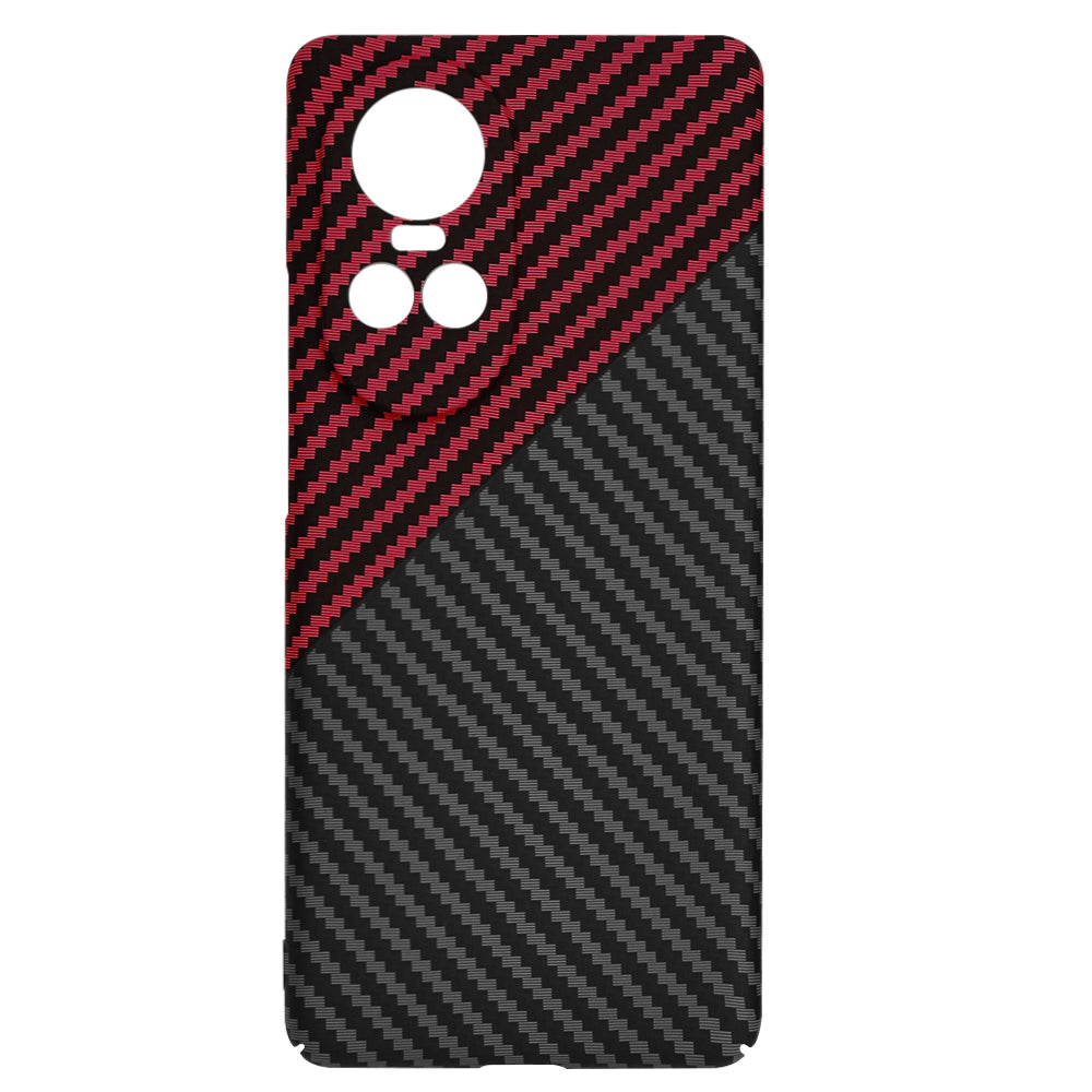 Custodia per Oppo Reno10 / Reno10 Pro, Techsuit, Carbonite FiberShell, Nero Rosso