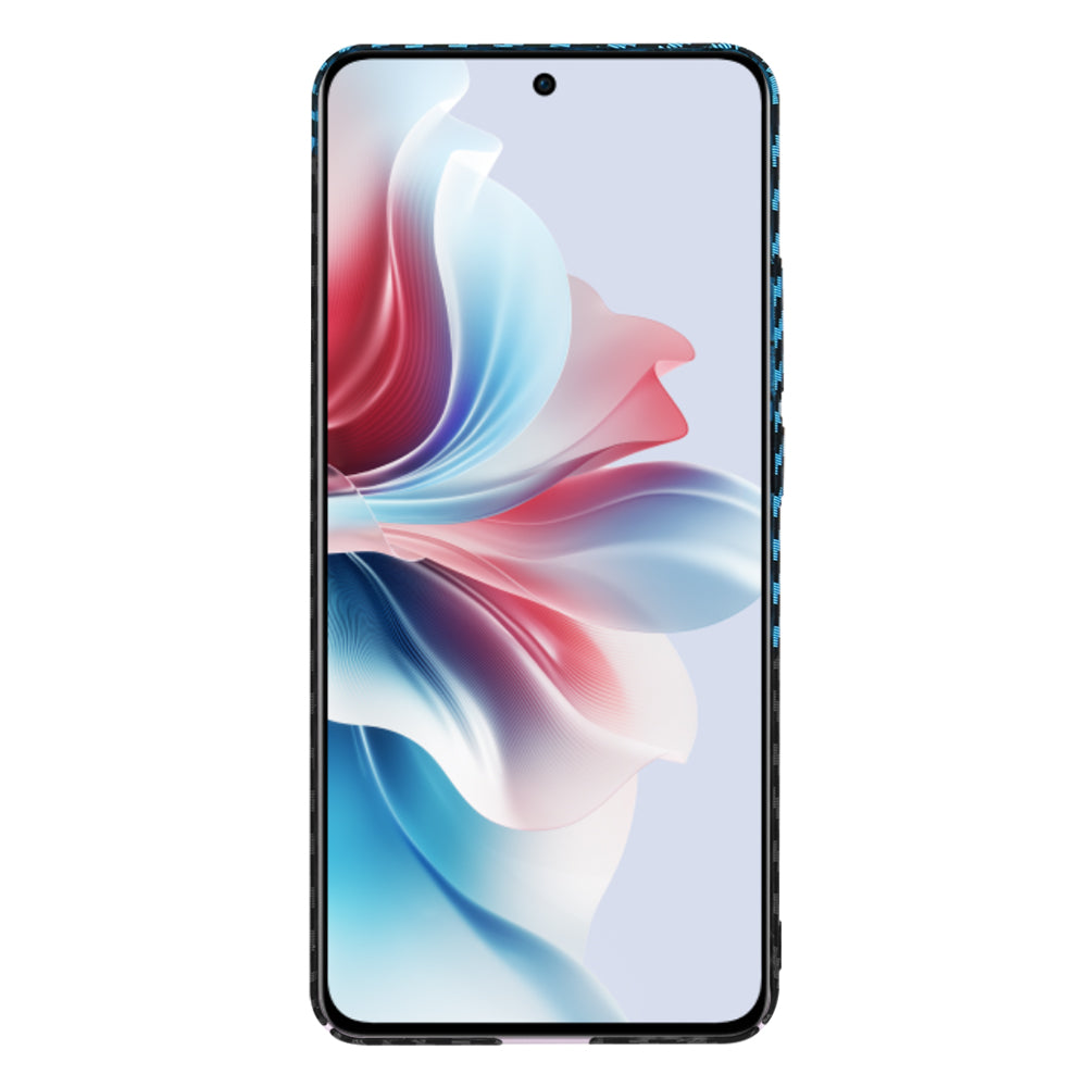 Custodia per Oppo Reno11 F, Techsuit, Carbonite FiberShell, Nero Bleu