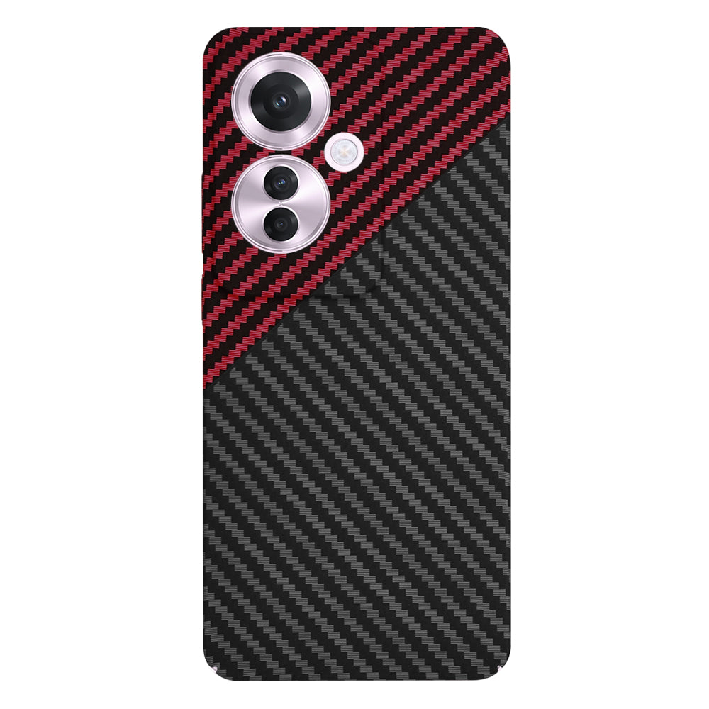 Custodia per Oppo Reno11 F, Techsuit, Carbonite FiberShell, Nero Rosso