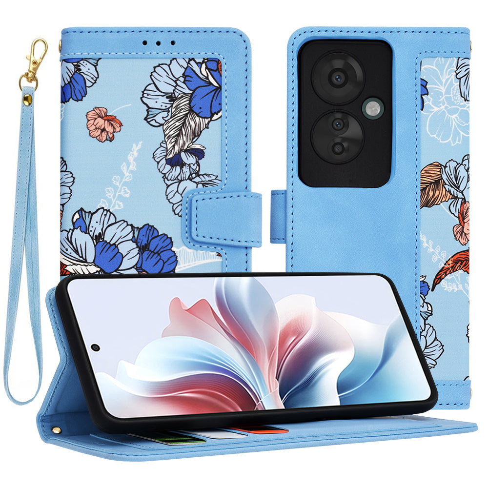 Custodia per Oppo Reno11 F, Techsuit, FlipCraft, Blu