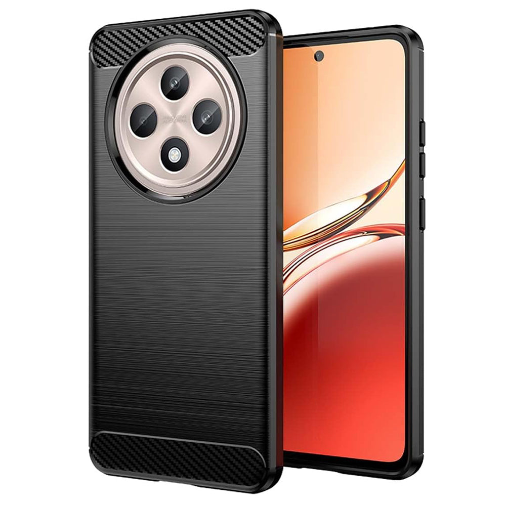 Custodia per Oppo Reno12 FS 5G / Reno12 FS 4G / Reno12 F 4G / Reno12 F, Techsuit, Carbonio, Nera