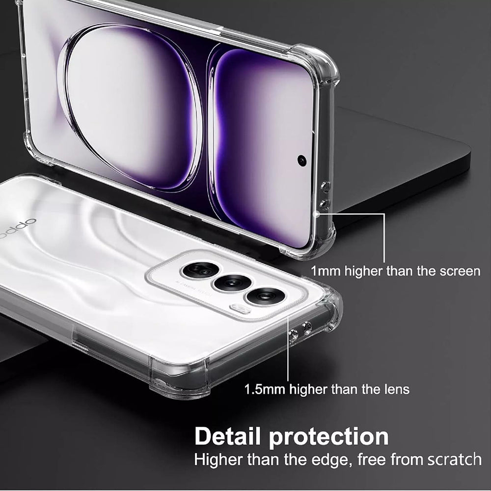 Custodia per Oppo Reno12 Pro, Techsuit, Shockproof Clear, Trasparente